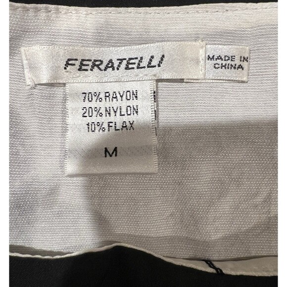 Feratelle tunic top Rayon blouse layered with a black overlay Geometric Design M - Picture 4 of 5